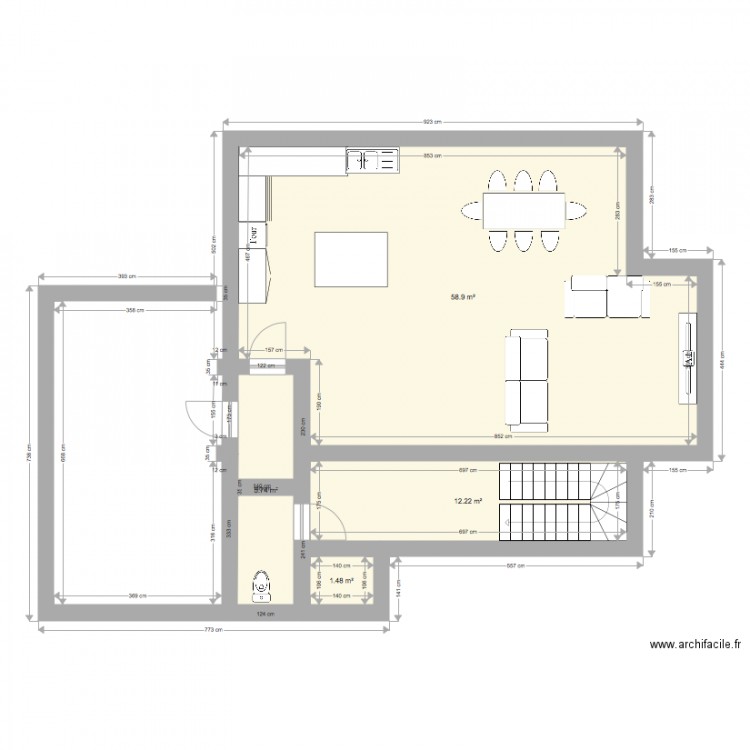 PLAN 60M2. Plan de 0 pièce et 0 m2