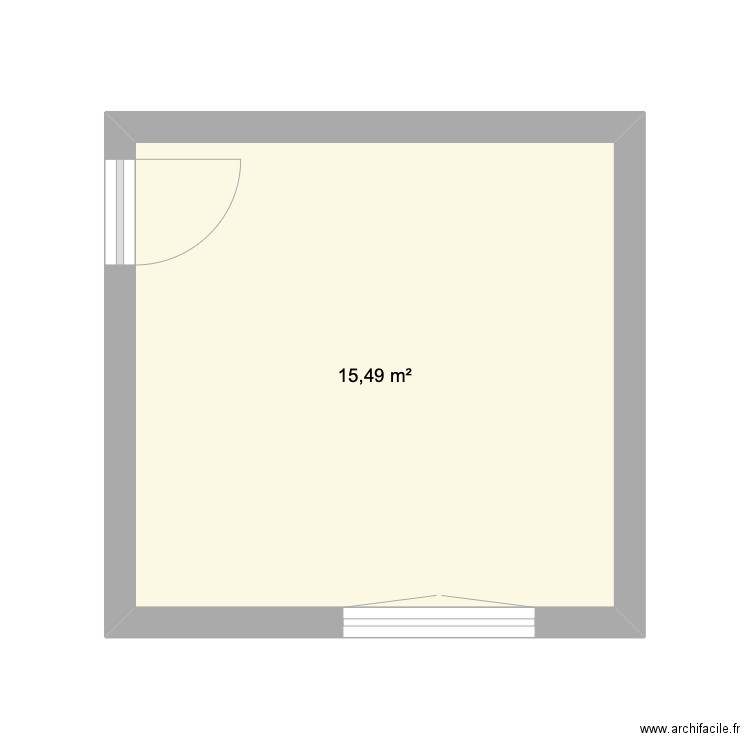 Chambre JM. Plan de 1 pièce et 15 m2