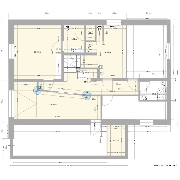 t11. Plan de 7 pièces et 80 m2