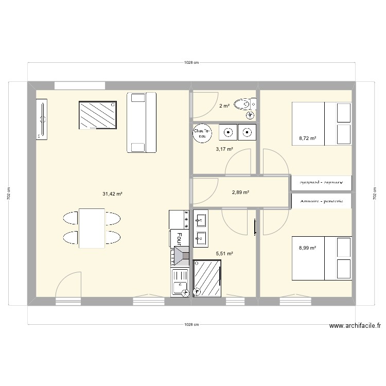 Plan forge - Plan 7 pièces 63 m2 dessiné par Jean85430