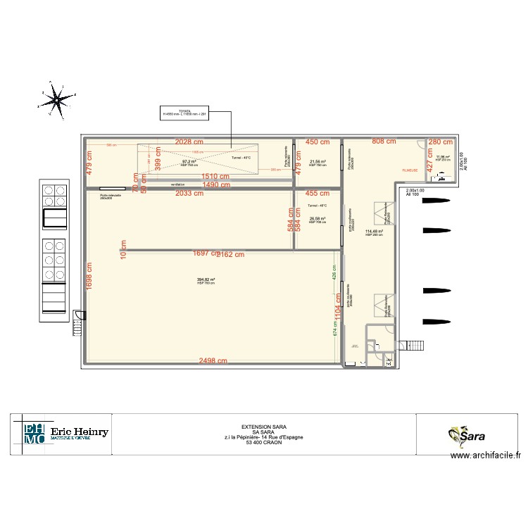 SARA. Plan de 8 pièces et 677 m2