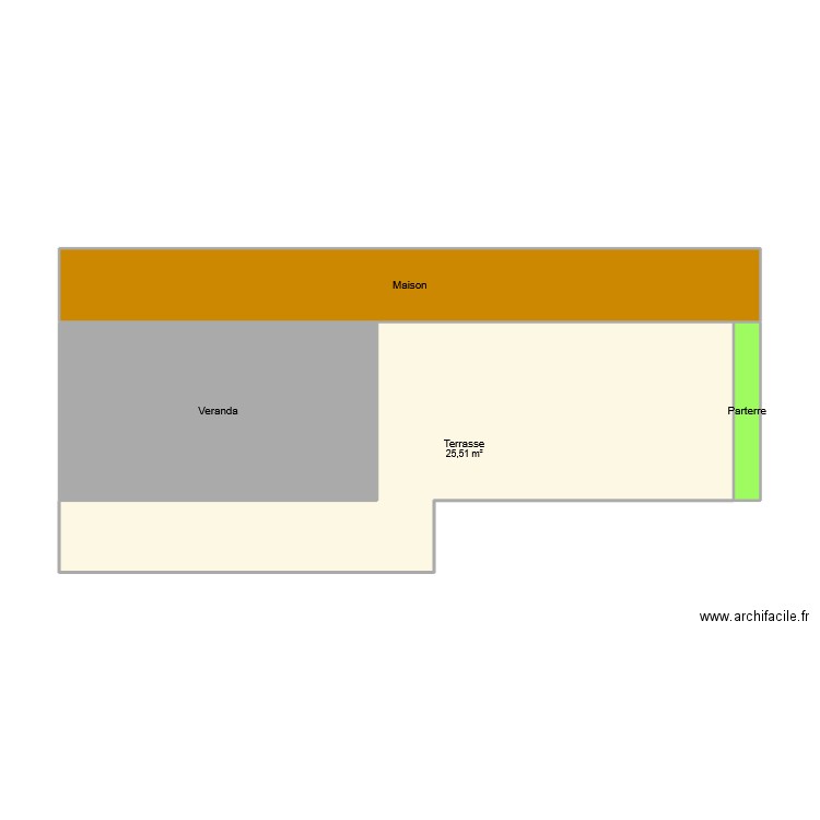 terrasse. Plan de 4 pièces et 57 m2