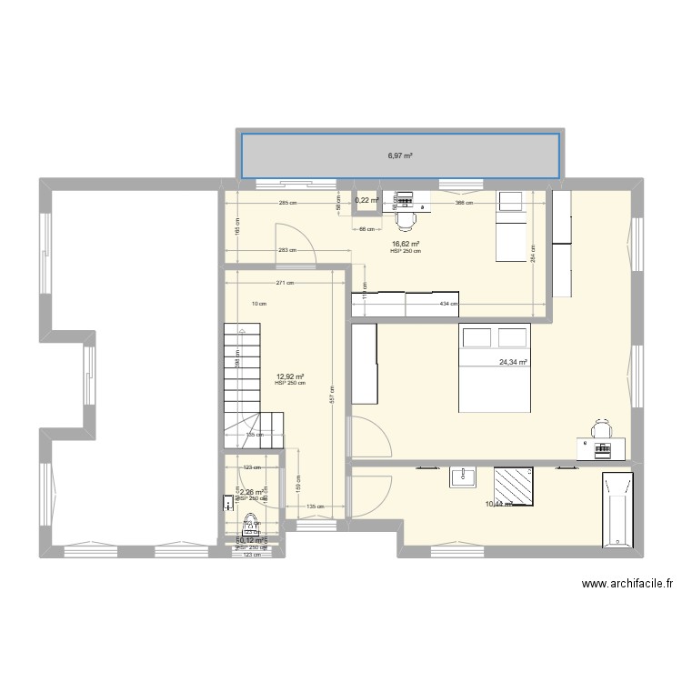 Célia-6 - Etage. Plan de 8 pièces et 74 m2