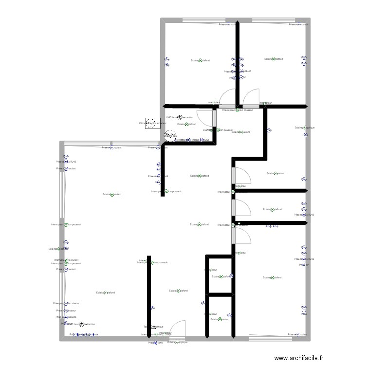 cinqueux. Plan de 8 pièces et 149 m2