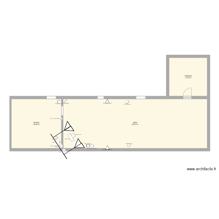 Plan Prestation. Plan de 3 pièces et 102 m2