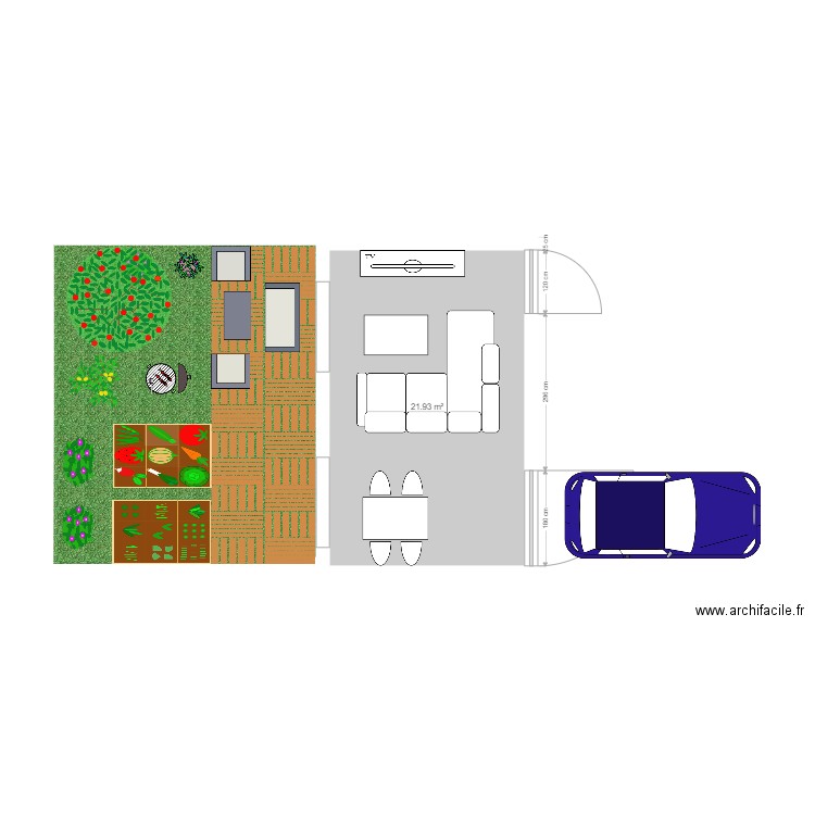 salon séjour jardin. Plan de 0 pièce et 0 m2