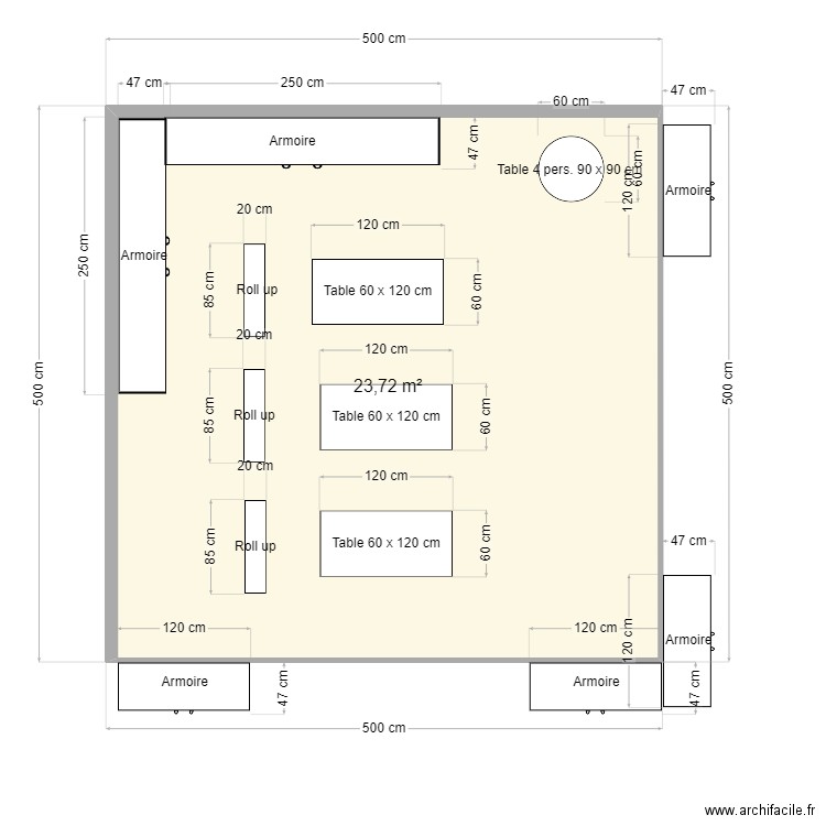 Convention BIC EU. Plan de 1 pièce et 24 m2