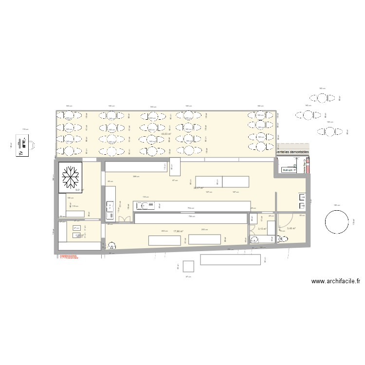 restau et traiteur. Plan de 0 pièce et 0 m2