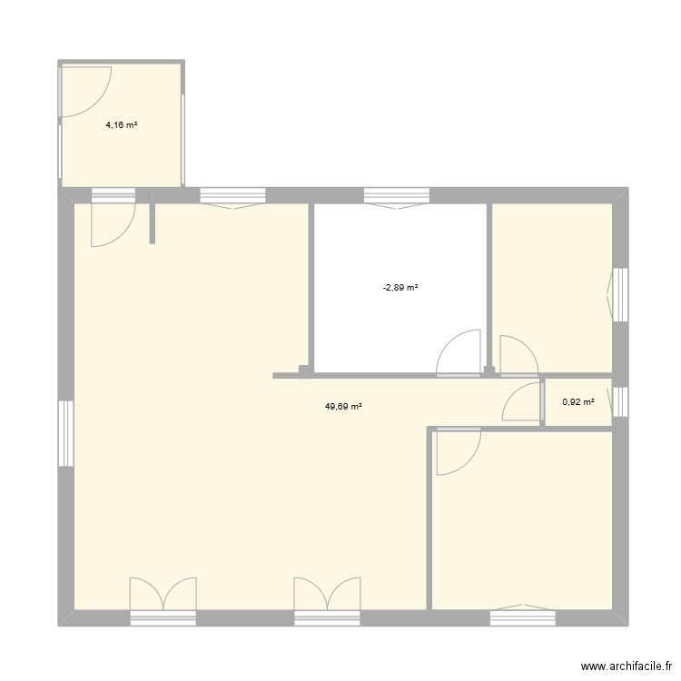 plou rdc. Plan de 4 pièces et 74 m2