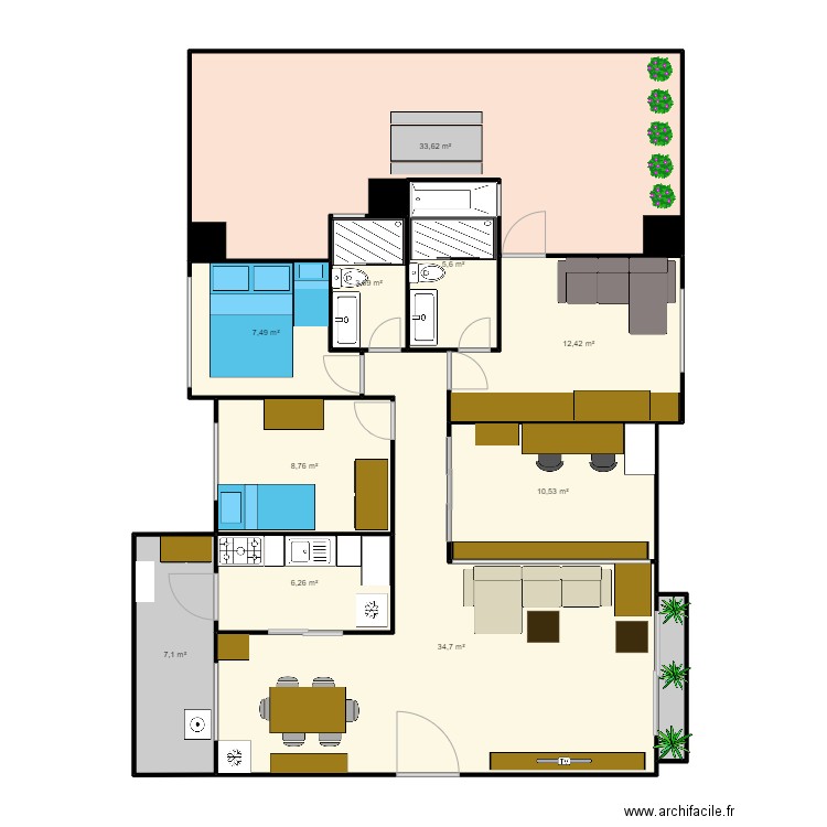 Appart Taipei_230422. Plan de 11 pièces et 132 m2