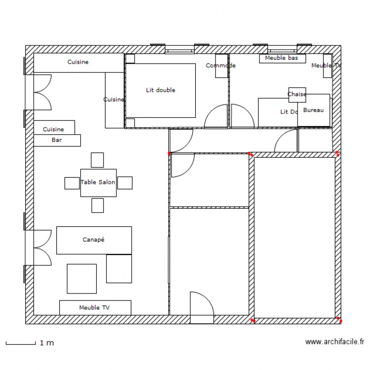 Plan meublé. Plan de 0 pièce et 0 m2