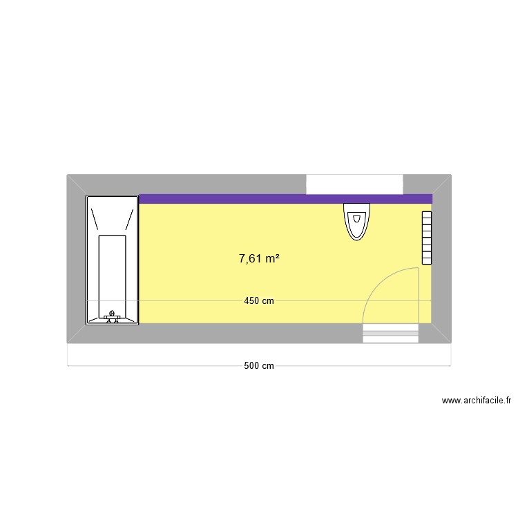 salle de bain. Plan de 1 pièce et 8 m2