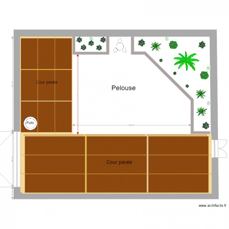 Cour pavée. Plan de 0 pièce et 0 m2