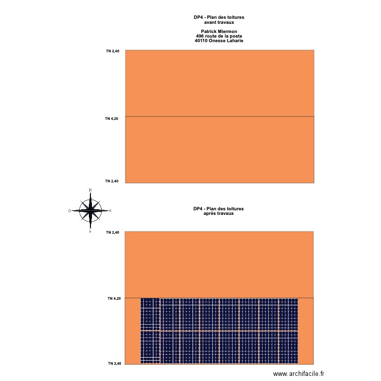 DP4 - Plan des toitures Onesse . Plan de 0 pièce et 0 m2