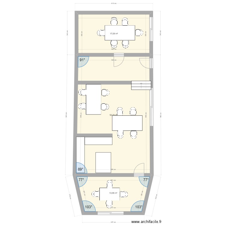 maison corniche. Plan de 3 pièces et 83 m2