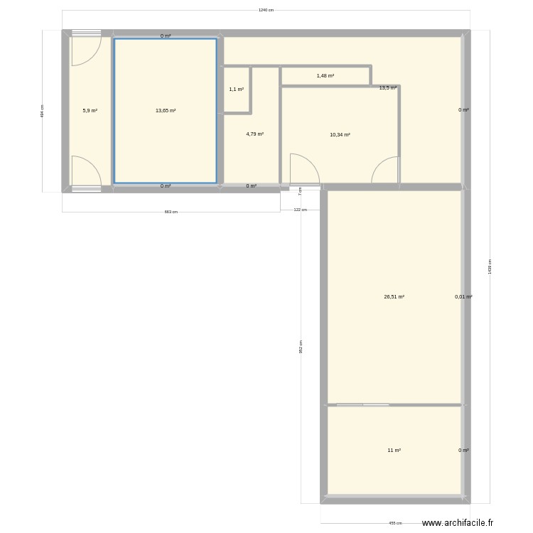 maison. Plan de 15 pièces et 88 m2