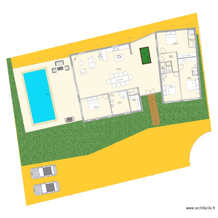 PLAN MAISON ARCHIFACILE PROJET CADASTRE AMENAGE. Plan de 0 pièce et 0 m2