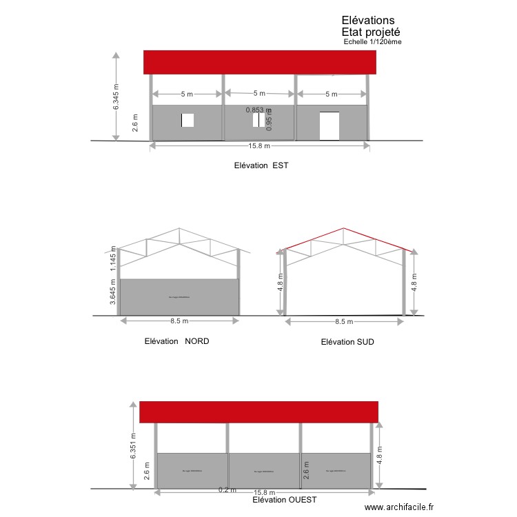 hangar état projeté. Plan de 0 pièce et 0 m2