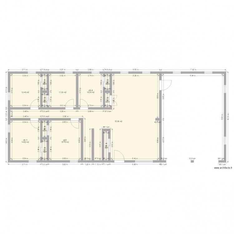 cd1 rez chausser. Plan de 0 pièce et 0 m2