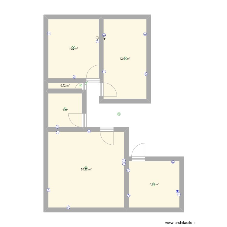 DICO. Plan de 6 pièces et 56 m2