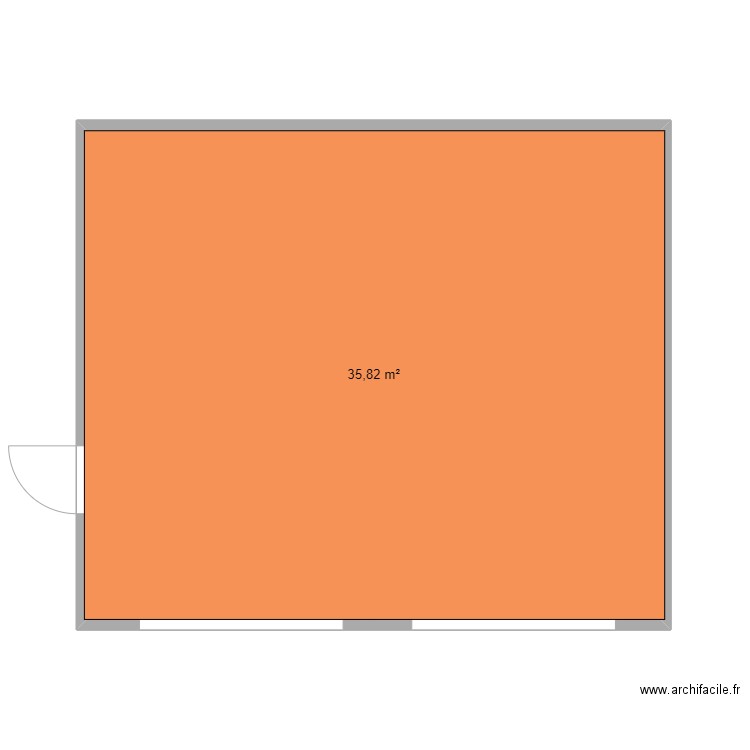 garage. Plan de 1 pièce et 36 m2