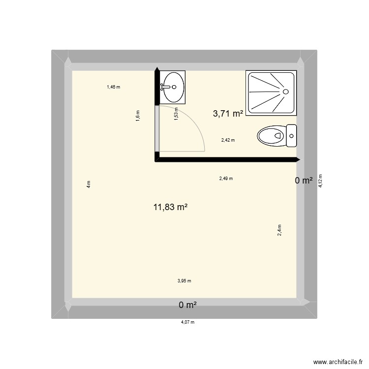 gailldro etage. Plan de 4 pièces et 16 m2