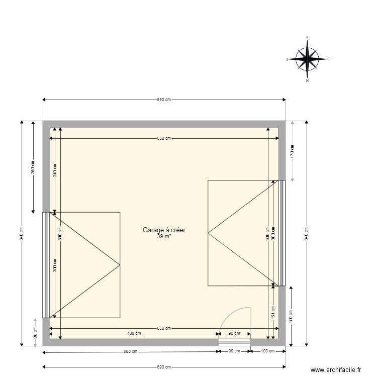 Garage vue en plan. Plan de 0 pièce et 0 m2