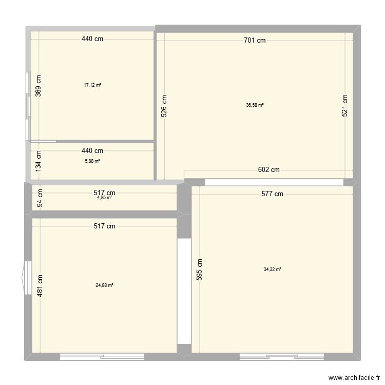 saint siffret. Plan de 6 pièces et 124 m2