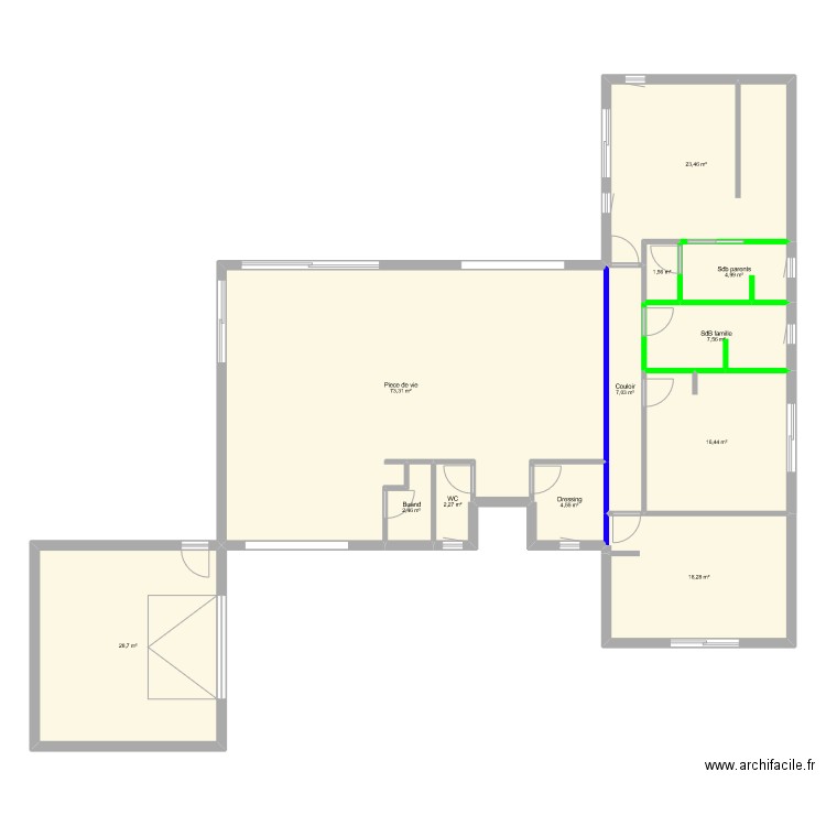 pitrau. Plan de 12 pièces et 191 m2