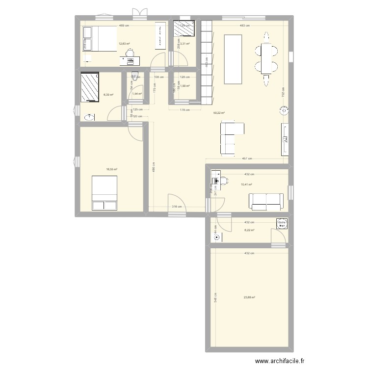 MAISON 12M facade. Plan de 10 pièces et 142 m2