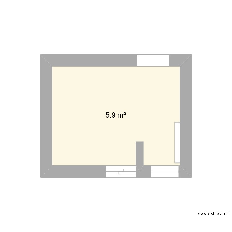 BOULANGERIE . Plan de 1 pièce et 6 m2