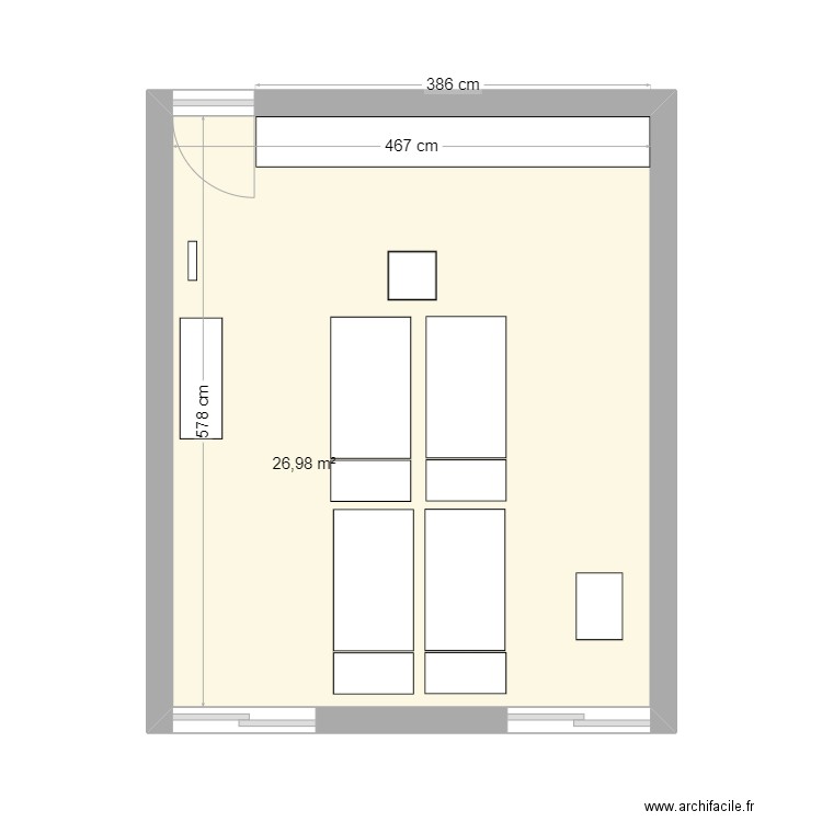 Bureau 109 3ème Plan. Plan de 1 pièce et 27 m2