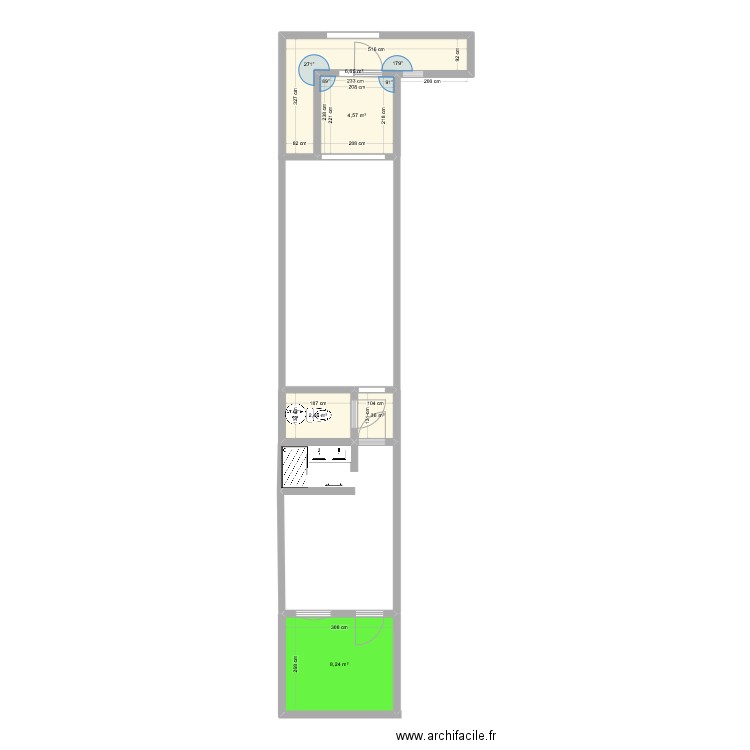 lunel viel . Plan de 5 pièces et 23 m2