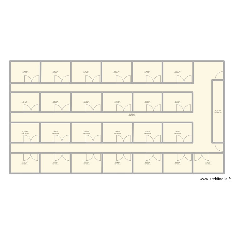 ehpad. Plan de 27 pièces et 212 m2