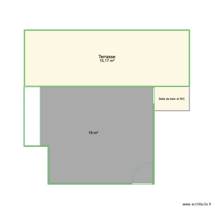 LES LECQUES. Plan de 3 pièces et 36 m2