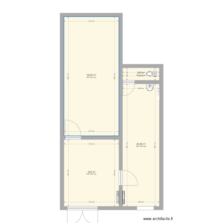 PV Frasnes. Plan de 4 pièces et 69 m2