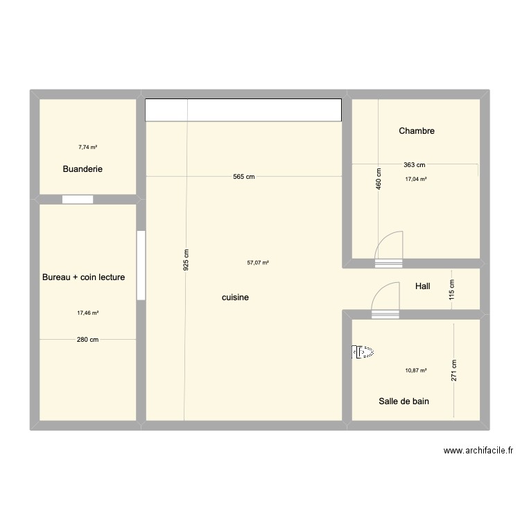 MED appartement. Plan de 5 pièces et 110 m2