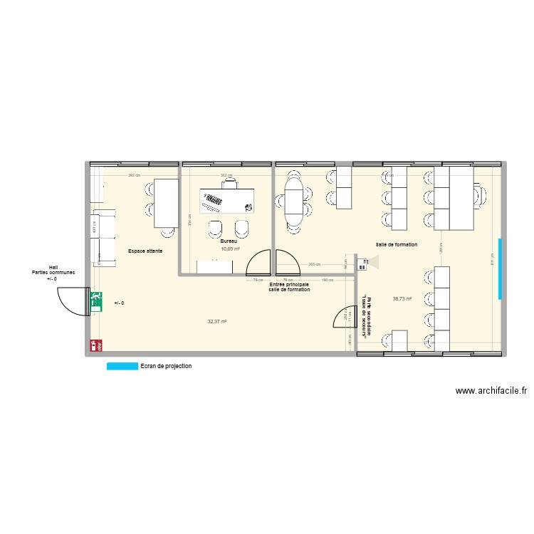 8-C PLAN DE L'EXISTANT. Plan de 3 pièces et 82 m2