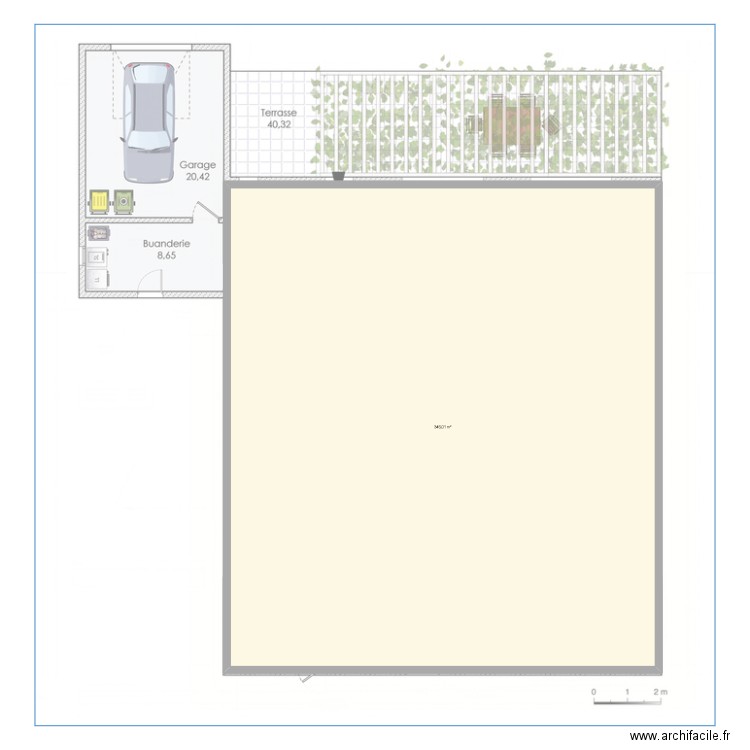 MAISON AVEC PATIO. Plan de 1 pièce et 346 m2