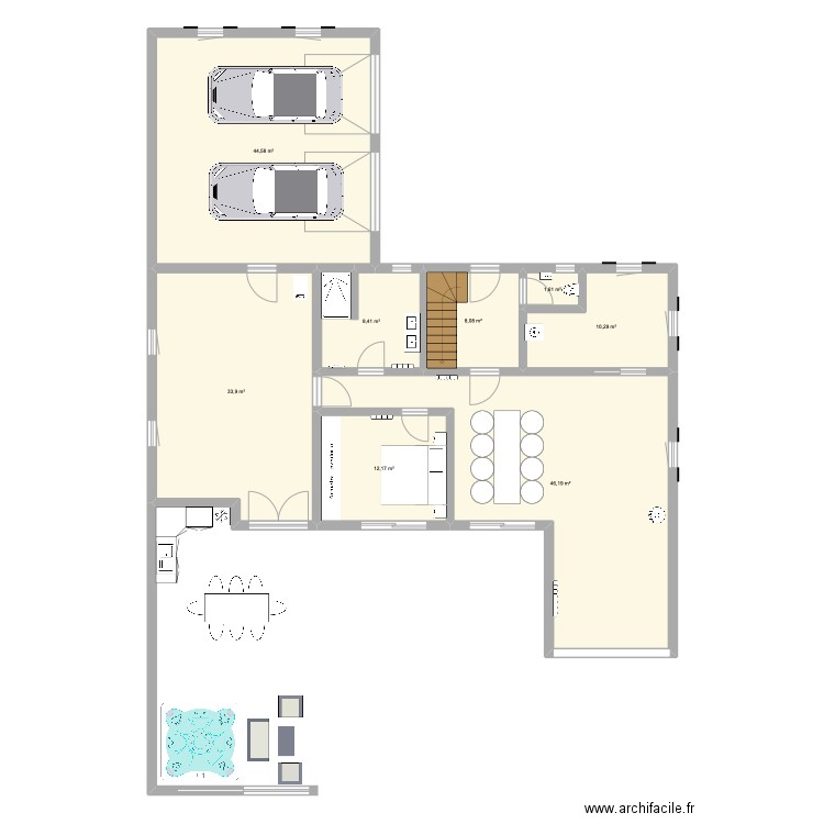 maison. Plan de 8 pièces et 165 m2