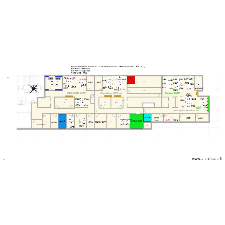 Massy Plan actuel (11/10/2024). Plan de 28 pièces et 963 m2