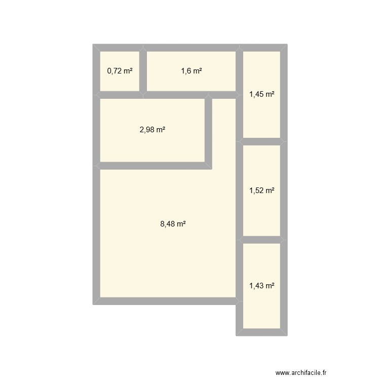 on va y arriver. Plan de 7 pièces et 18 m2