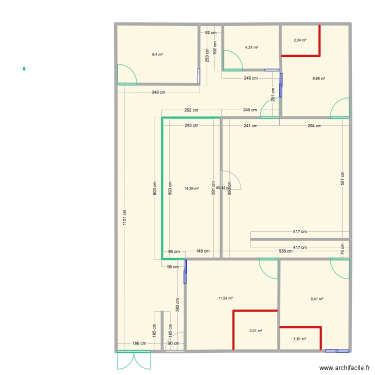 Aboke plan. Plan de 10 pièces et 130 m2