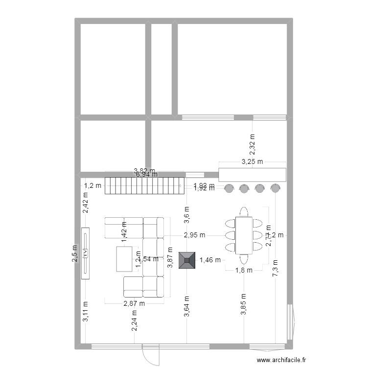 maison lallaing 1. Plan de 5 pièces et 148 m2