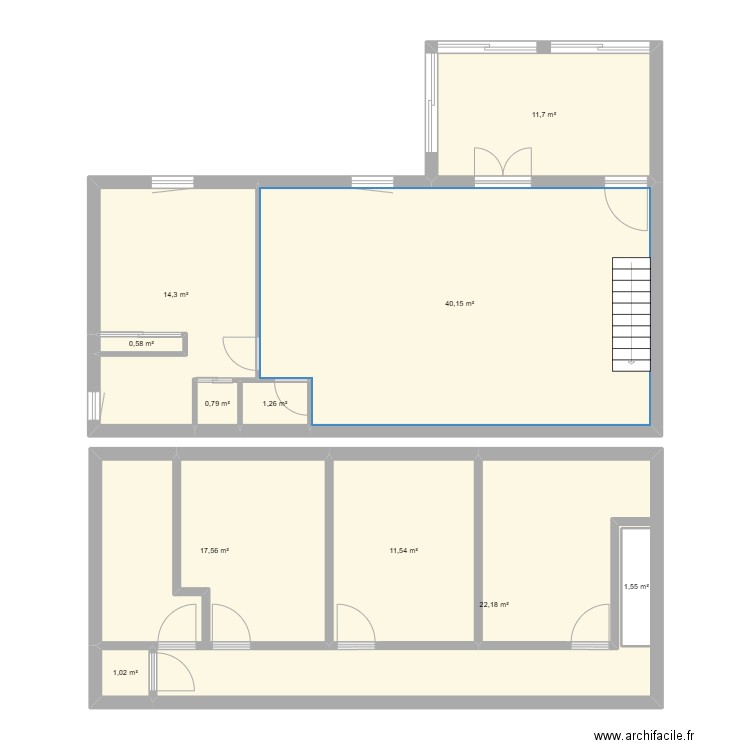 Maison. Plan de 11 pièces et 124 m2