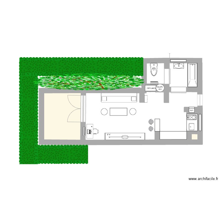 en cour appart 2. Plan de 3 pièces et 20 m2