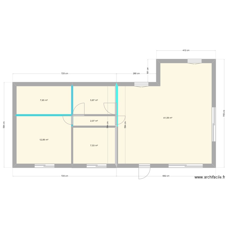 Chalet Chaumeil 2. Plan de 6 pièces et 78 m2