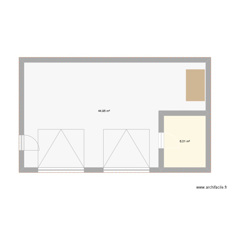 garage maison. Plan de 2 pièces et 51 m2