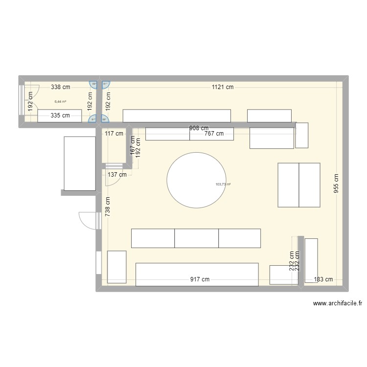 appart 2025 bon. Plan de 2 pièces et 110 m2