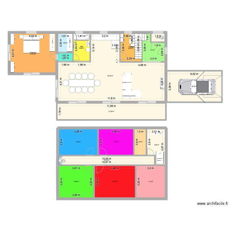 Maison2025. Plan de 18 pièces et 234 m2